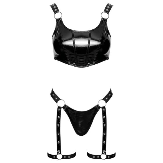 Black Level - lakovaný set šiat (čierny)