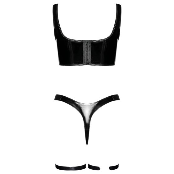 Black Level - lakovaný set šiat (čierny)