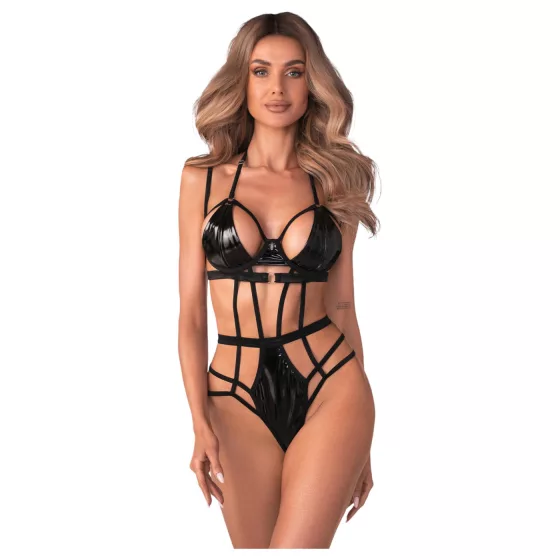 Obsessive - sexy body s pásikmi - čierne