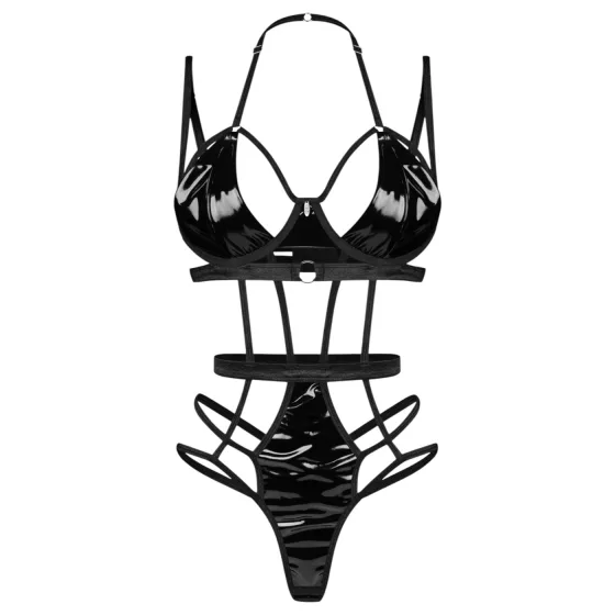 Obsessive - sexy body s pásikmi - čierne