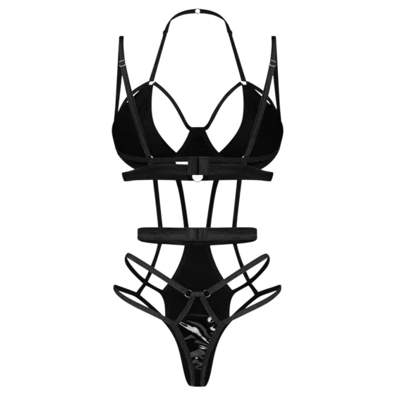 Obsessive - sexy body s pásikmi - čierne