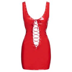 Black Level - Lakované mini šaty so šnúrkami (červené)