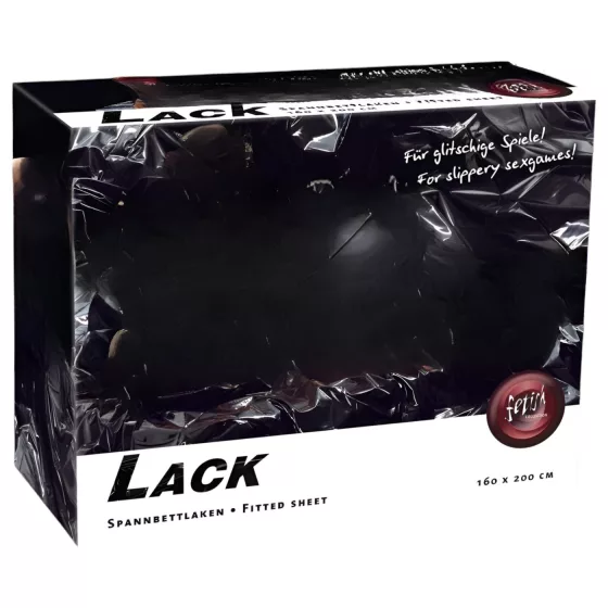Lak lepedlo - napínacie prestieradlo - čierne - 160x200 cm