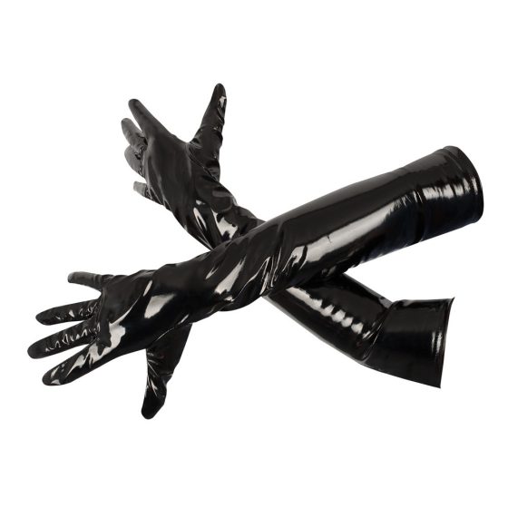 Black Level - lesklé lakované rukavice (čierne)