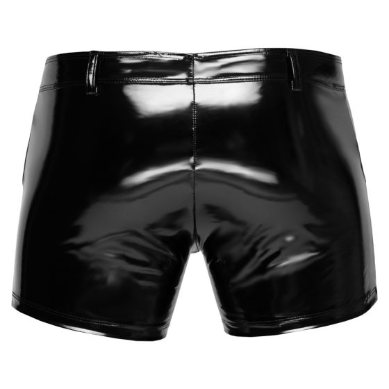 Black Level - pánske krátke lakované nohavice s bočným vreckom (čierne)