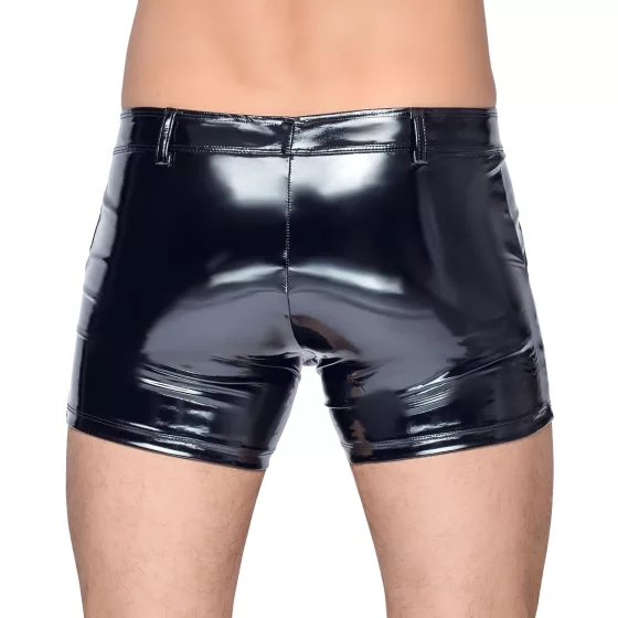Black Level - pánske latexové šortky s bočnými vreckami - čierne - L