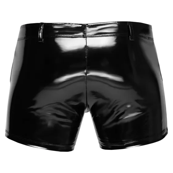 Black Level - pánske latexové šortky s bočnými vreckami - čierne - XL