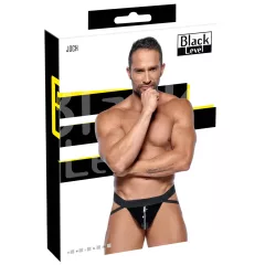 Black Level - pánske jock slipy so zipsom - čierne - M