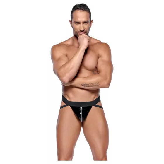 Black Level - jockstrap so zipsom (čierny) - XXL