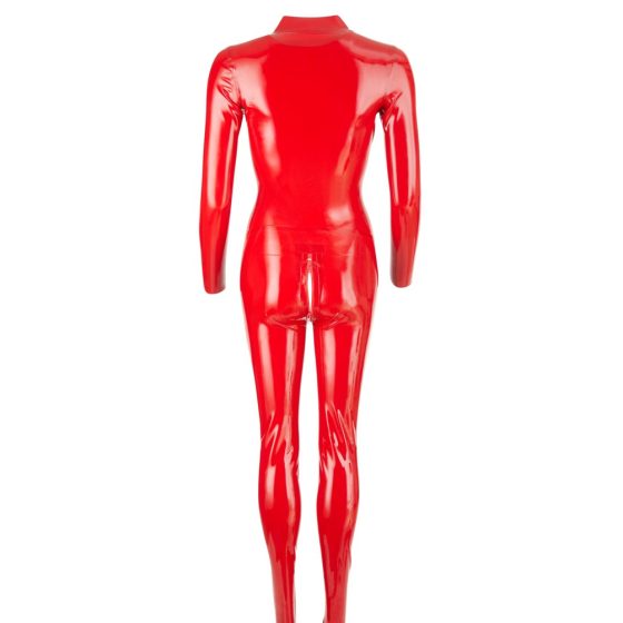 LATEX - Dámsky overal s dlhým rukávom (červený)