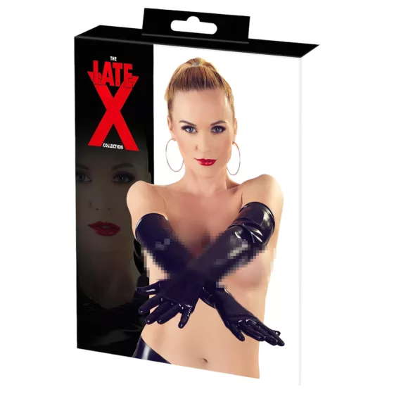LATEX - dlhé unisex rukavice - latex čierne - XL