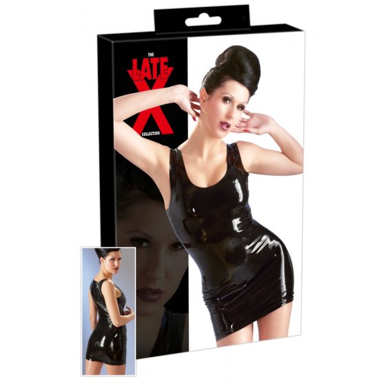 LATEX - mini šaty bez rukávov (čierne)