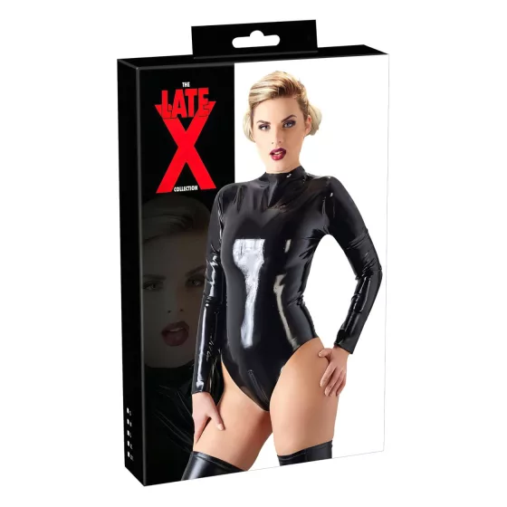 LATEX - dámske body s dlhým rukávom - čierne - XL