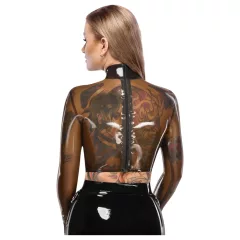 LATEX - latexový top - priehľadný - čierny
