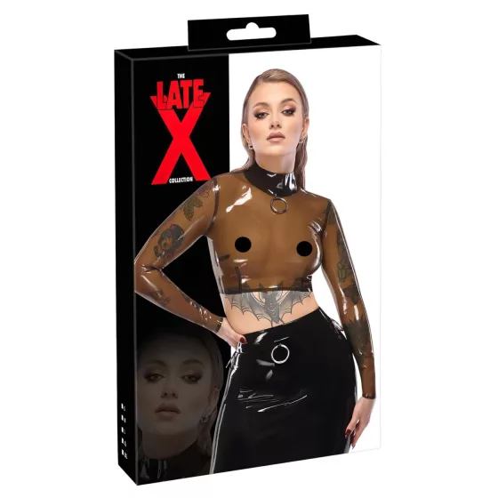 LATEX - latexový top - priehľadný - čierny