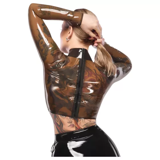 LATEX - latexový top - priehľadný - čierny - M