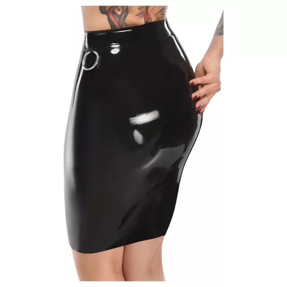 LATEX - latexová midi sukňa (čierna)
