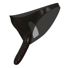   LATEX - spodná bielizeň s vnútorným a vonkajším dildom - čierna (S-L)