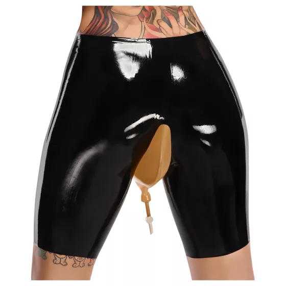 LATEX - Latex nohavičky s výpusťou (čierne) - XL