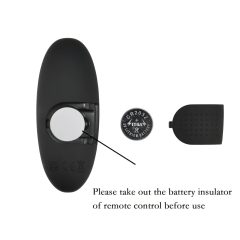 Mrow - žiarivý rádiový análny vibrátor (čierny)