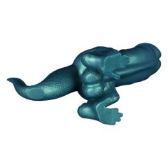   Toppedmonster - Silikónové dildo Dinosaurus - 26 cm (tyrkysové)