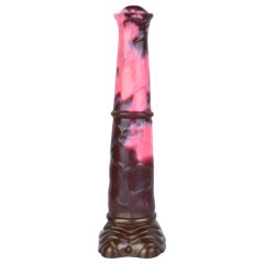 Silný žrebec - silikónové dildo 24 cm (hnedo-ružové)