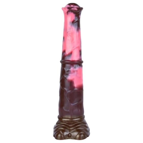 Silný žrebec - silikónové dildo 24 cm (hnedo-ružové)