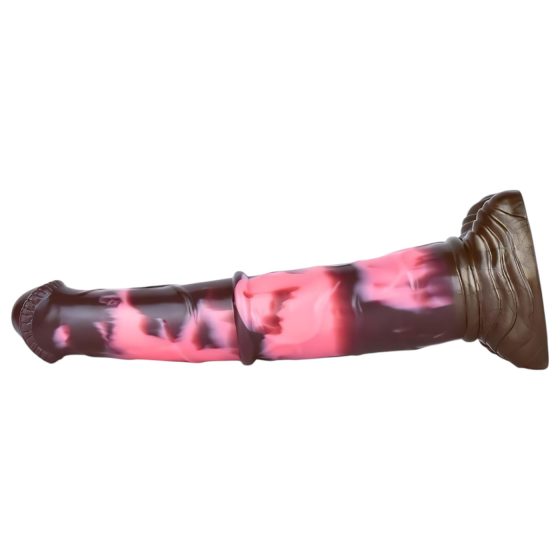 Silný žrebec - silikónové dildo 24 cm (hnedo-ružové)
