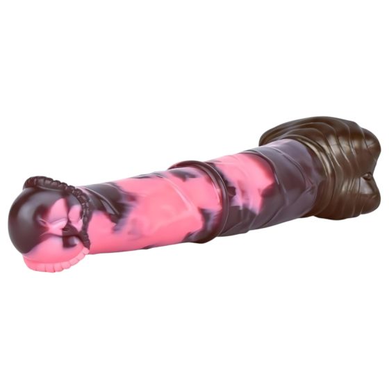 Silný žrebec - silikónové dildo 24 cm (hnedo-ružové)