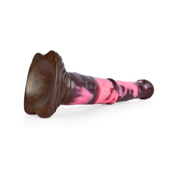 Silný žrebec - silikónové dildo 24 cm (hnedo-ružové)