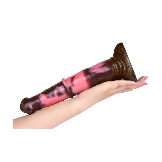 Silný žrebec - silikónové dildo 24 cm (hnedo-ružové)