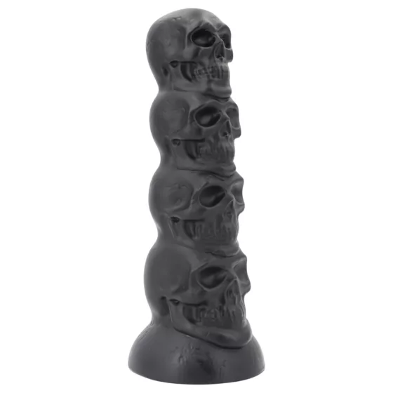 Topped Monster - lebka dildo - 22 cm (čierne)