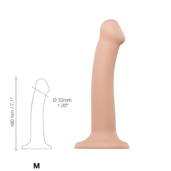 Strap-on-me M - Dvojvrstvové realistické dildo - stredné (prírodné)