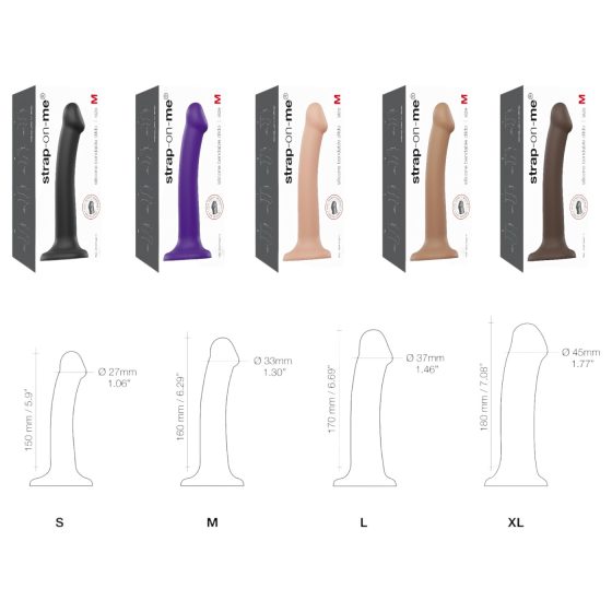 Strap-on-me Dual S - dvojvrstvové dildo (čierne)