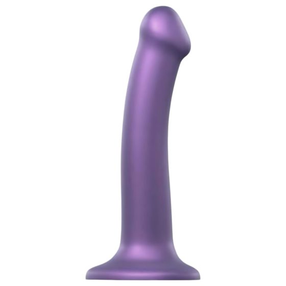 Strap-on-me Metallic Shine M - pokožke príjemné dildo (kovovo fialová)