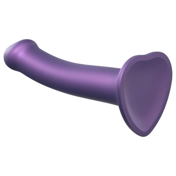 Strap-on-me Metallic Shine M - pokožke príjemné dildo (kovovo fialová)