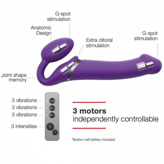 Strap-on-me M - pripínací vibrátor bez upevňovacieho pásu - strednej veľkosti (fialový)