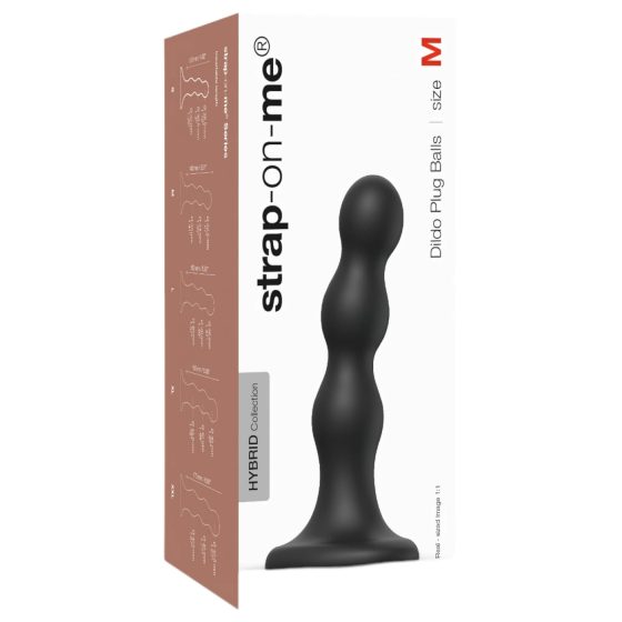 Strap-on-me Balls M – guľôčkový prísavkový dildo (čierny)
