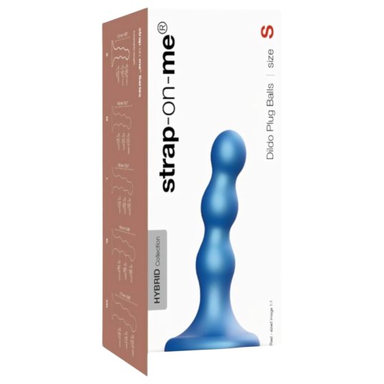 Strap-on-me Balls S - guľôčkový, prísavkový dildo (modrý)