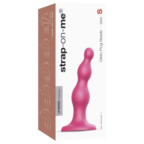 Strap-on-me Korálky S - korálkový, prísavkový vibrátor (ružový)