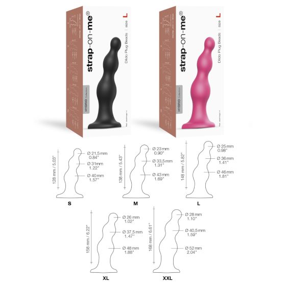 Strap-on-me Korálky S - korálkový, prísavkový vibrátor (ružový)