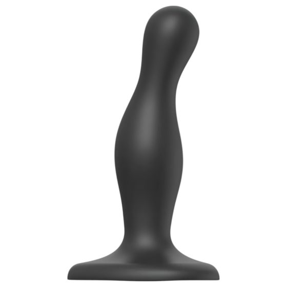 Strap-on-me Curvy S - vlnitý silikónový dildo s prísavkou (čierny)