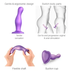 Strap-on-me Curvy S - vlnitý dildo s prísavkou (fialový)