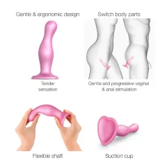 Strap-on-me Curvy S - zvlnené dildo s prísavkou (ružové)