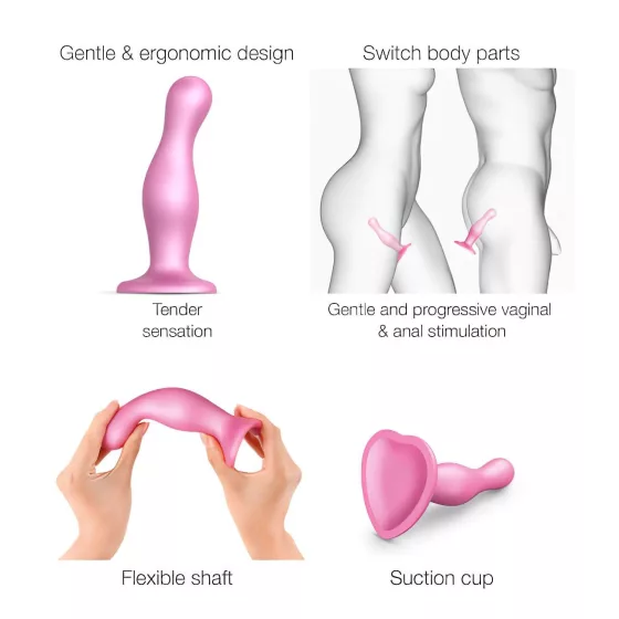 Strap-on-me Curvy S - zvlnené dildo s prísavkou (ružové)