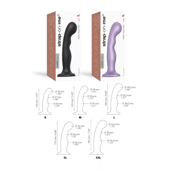 Strap-on-me P&G L - ohybný dildo s prísavkou - čierny