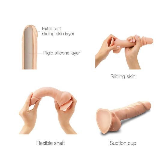 Strap-on-me M - dvojvrstvové dildo s prísavkou (prírodná farba)