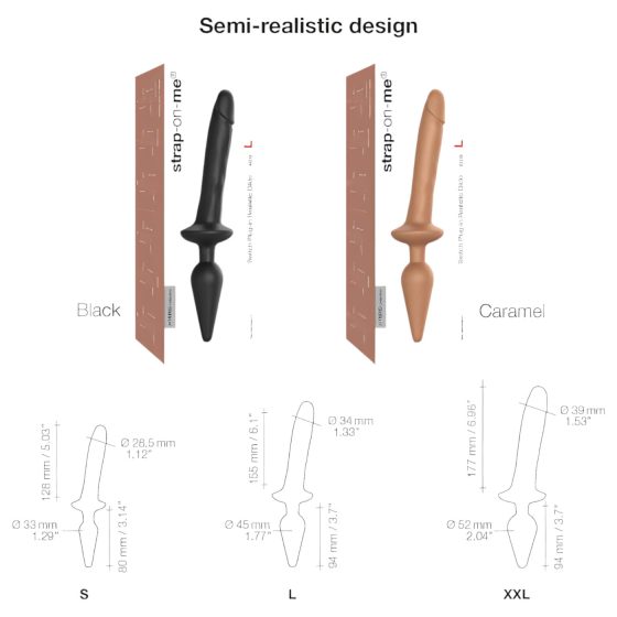 / Strap-on-me Switch Realistic S - 2v1 silikónové dildo (prírodná farba)