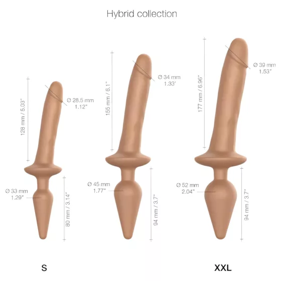 / Strap-on-me Swith Realistic L - 2v1 silikónové dildo (prírodná farba)