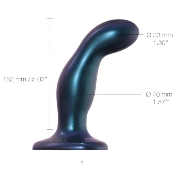 Strap-on-me Snaky M - zakrivené análne dildo (modré)